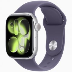 Apple Watch Series 11 GPS, 42 мм Silver Aluminum Case with Purple Fog Sport Band, S/M