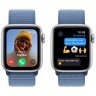 Apple Watch SE 2023, 40 мм, корпус из алюминия серебристого цвета, спортивный браслет цвета ледяной синий, MRE33