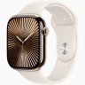 Apple Watch Series 10 GPS + Cellular, 42 мм Gold Titanium Case with Starlight Sport Band, M/L, MX073Q