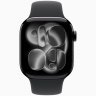Apple Watch Series 11 GPS, 42 мм Jet Black Aluminum Case with Black Sport Band, S/M
