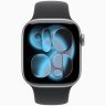 Apple Watch Series 11 GPS, 46 мм Space Gray Aluminum Case with Black Sport Band, M/L