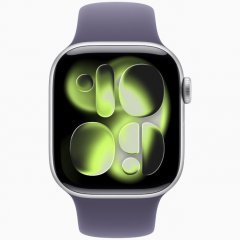 Apple Watch Series 11 GPS, 46 мм Silver Aluminum Case with Purple Fog Sport Band, S/M
