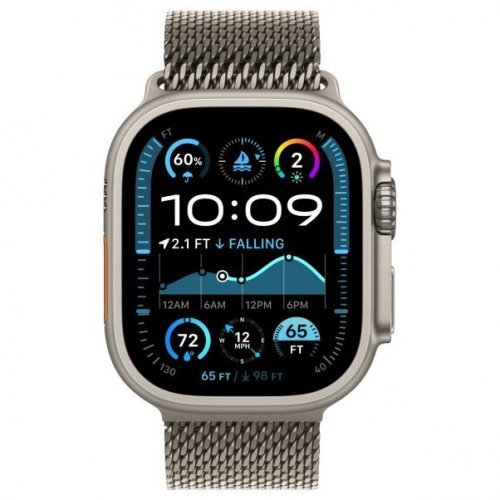 Apple Watch Ultra 2 GPS + Cellular, 49 мм, корпус из бежевого титана, ремешок Milanese бежевого цвета, S, MX4M3Q